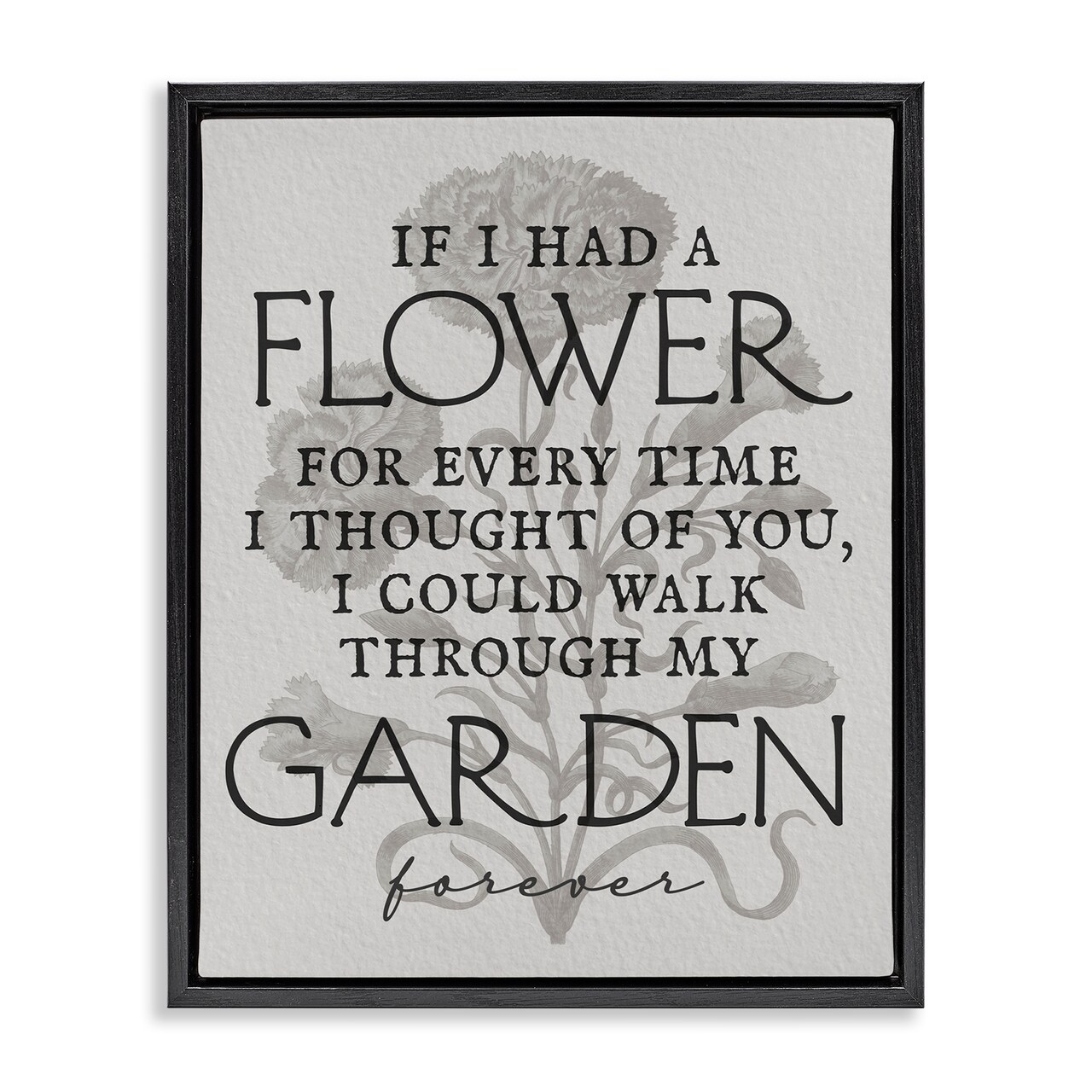 Stupell Industries Romantic Garden Phrase Floater Framed Canvas Wall Art Design by Daphne Polselli